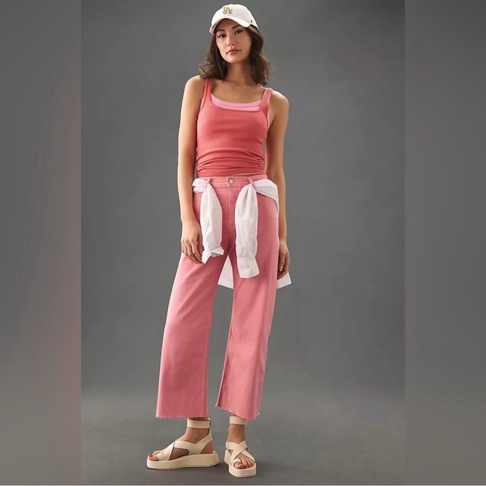 Pistola Penny High Rise Wide Leg Jeans in Flamingo